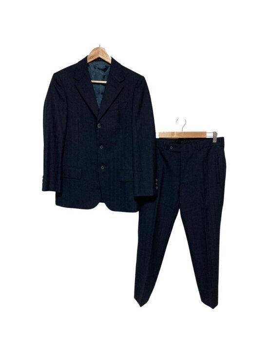 Prada Pinstripe Tailored Jacket Trousers Pants Set Suit Black